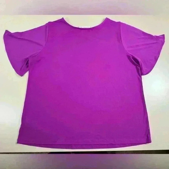 Susan Graver Liquid Knit Top with Split Sleeves Magenta Size 1X Fall Classic - Picture 11 of 13